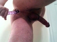 Twink Plays with Glass Dildo Until He Cums Hard