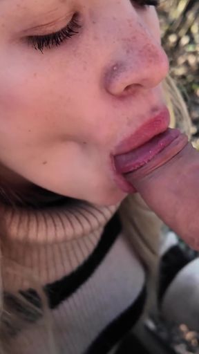 Must-see moment from &quot;Fucking my stepsister in the mouth in the forest. She gives a slobbery blowjob, risky sex, we almost&quot;