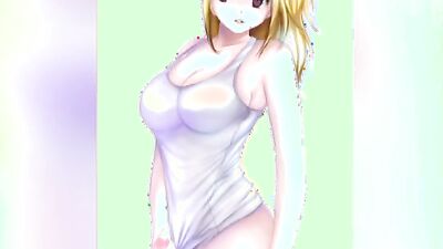 Watch Lucy Heartfilia's huge tits get covered in lust in this fairy tail compilation!