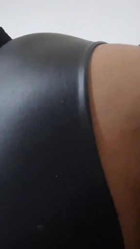 Oiled Trans Black Widow Huge Anal Gape after Fucking her Big Ass with Big Black Fat Dildo   Clip 1