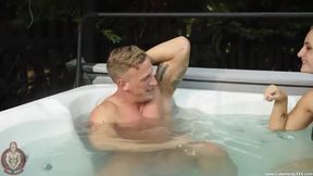 Luke Hardy's Outdoor Adventure: A Tempting Encounter in the Hot Tub!