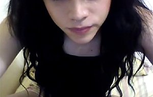 Brunette stroking on cam