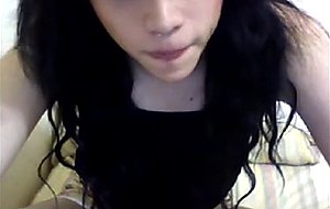 Brunette stroking on cam