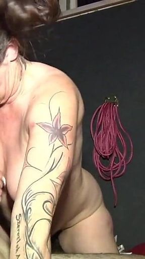 Horny Adrienne Blows Two Massive Cocks