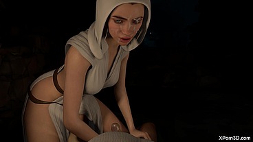 3D Hentai Princess Leia Organa Star Wars HandJob JOI