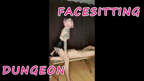 Lady Angela DUNGEON: real session facesitting a chastity submissive