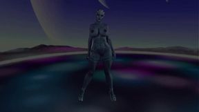Slim Liara T'Soni dances naked and teases with a melding performance