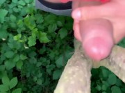 Cumshot with humping on the tree