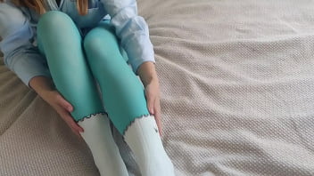 Socks over pantyhose is a great outfit for Sockjob