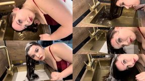 Kitchen Hair Washing mp4