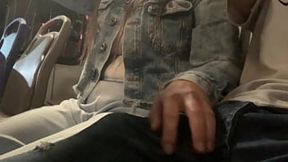 she grabs my hard cock&#x1F346; on the crowded bus and starts to touch it