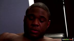 Ebony muscle gets assfucked on all fours