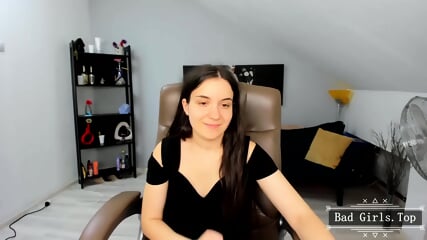 Very cute slim busty brunette long hair webcam teen