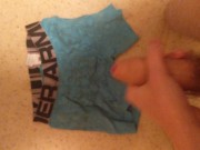 Uncut College Twink Blows Load On Used Compression Shorts