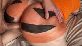 Busty Blonde Halloween Pumpkin Ass Fuck With Big Thick Cock