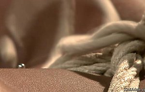 Bound and anal hooked ebony is spanked