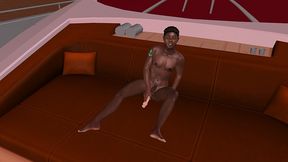 animated 3d gay porn - solo black man inserting toy in ass then torch masturbation