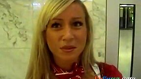 Fucking Hot Blond German Stewardess Public Hot Cumshot