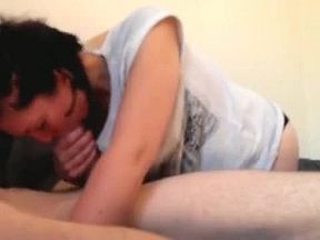 Incredible private blowjob, tit cumshot, cellphone adult video