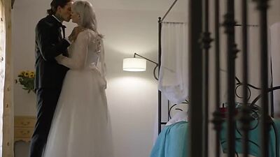 Smalltits TS bride gets her ass barebacked by her groom