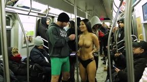 No Pants Subway Ride Challenge With Asa Akira And Subway Creatures