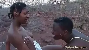 extreme wild african outdoor sex orgy with two hot chocolade deep cock sucking babes