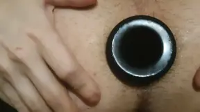 Sissy ass play butt plug anal tunnel