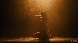Wet and horny Kayley Gunner takes glass dildo all the way in
