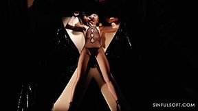 Small tits babe tied up and gently fucked