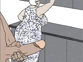 Ebony Granny loving anal! Animation toon!