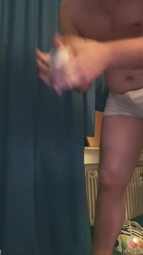 Chub Boy Pissing in White Undies