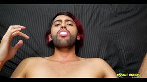 sexy paisa camilo shows his self fuck on casting and cums inside himself