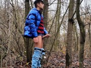 Middle eastern young guy with thick dick cums public
