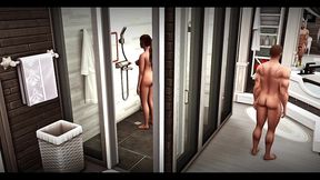the blissful simmers_sim evelyn solo masturbation in the shower