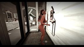 the blissful simmers_sim evelyn solo masturbation in the shower
