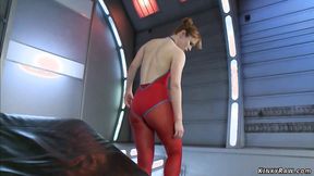 ”Redhead sexy girl loves fucking machines”