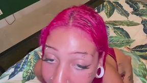 Blowjob POV Sloppy Teen Whore Gags On Huge Cock Messy Spit Head Drool Fetish Bimbo