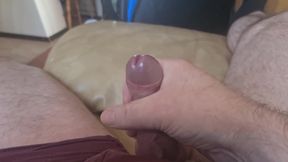 My Friend Lies on the Couch and Tries a Ring Around His Cock, Meaning He Jerks It