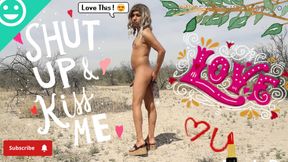 Cute slut strips naked in heels and butt plug in public very hot enjoy it
