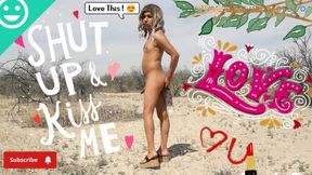 Cute slut strips naked in heels and butt plug in public very hot enjoy it