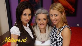 Nikky Thorne And Tattooed Teen In Naughty Grandma Having Fun With Her 2 Stepdaughters