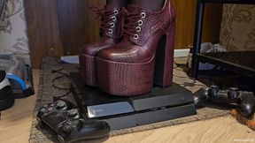Using PS4 as Doormat in 11 Pairs of Platform Boots