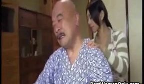 Japanese Girl Sex Care To Old Stepdad