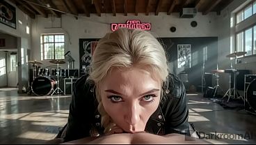 I'_m having sex in the rock studio with my boyfriend'_s bandmate because I couldn'_t resist when I saw his big black cock [AI]