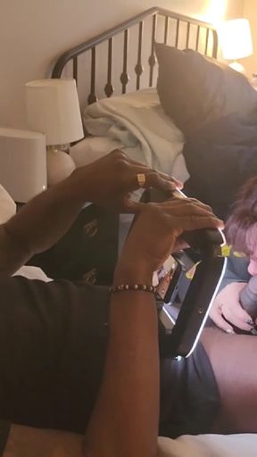 Behind the Scenes!! GILF Hollee Huntress Sucks BBC During Her Gaming Break!