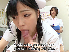 JAV nurses CFNM handjob blowjob demonstration Subtitled