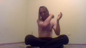 Topless Transgirl Brushing Her Own Hair
