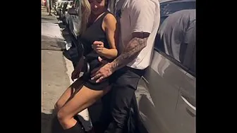 I squirted on the guy's hand inside the car while the cuckold was driving after messing around in the smoking area of the pagode (a type of Brazilian music event).