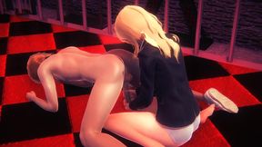 hentai uncensored - nagisa handjob all in four in a bsdm room - japanese asian manga anime game porn
