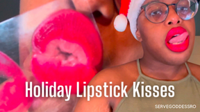 Holiday Lipstick Kisses - Royal Ro red lips plexiglass kisses